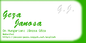 geza janosa business card