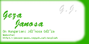 geza janosa business card
